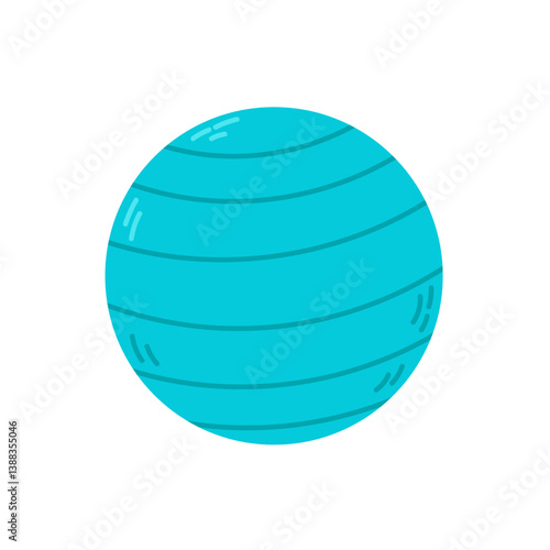 Inflatable blue stability ball for balance, core training, yoga and Pilates exercises