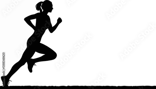 Determined female runner sprinting at starting line, athletic readiness
