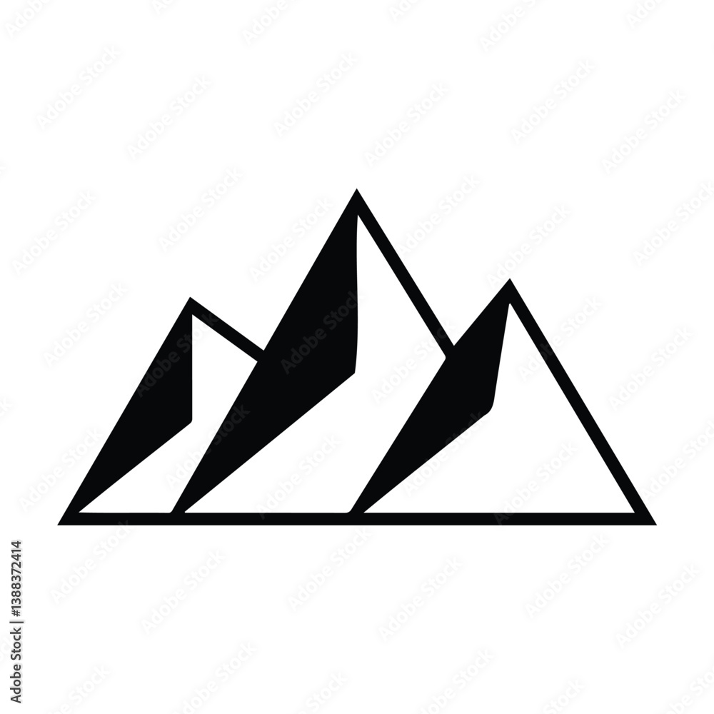 Fototapeta premium Majestic minimalist mountain range art in bold black and white symbolizing strength and resilience