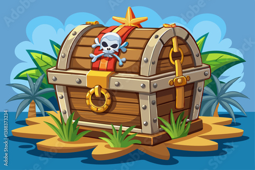 vector of Old pirate chest