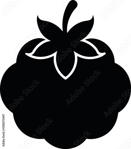 cloudberry fruit silhouette vector on transparent background