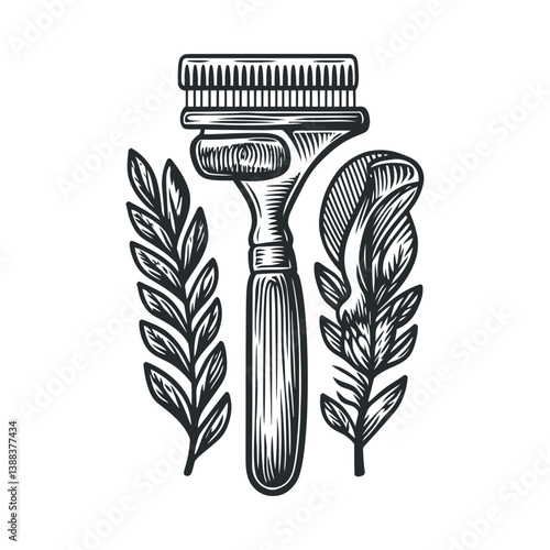 Vintage Razor with Botanical Accents for Eco-Friendly Grooming