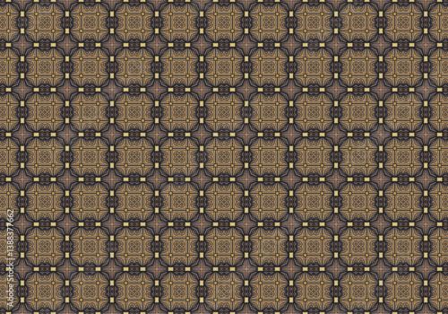 Seamless Cloth Endless Visual Decoration Digital Fashion Texture Perspective Geometric Tile Fabric Shape Symmetric Template Graphic Luxury Interior Textile Art Design Wallpaper Background Pattern.