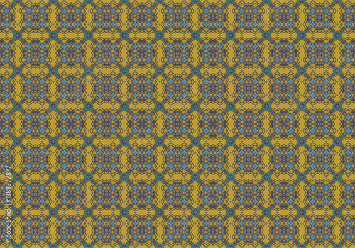 Seamless Cloth Endless Visual Decoration Digital Fashion Texture Perspective Geometric Tile Fabric Shape Symmetric Template Graphic Luxury Interior Textile Art Design Wallpaper Background Pattern.