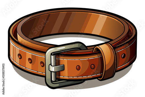 vector of Isolated leather belt on white background: a classic accessory for any outfit