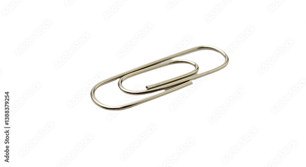A close up shot of a silver paperclip isolated on a black background in a studio setting with light and clean png A close up shot of a silver paperclip isolated on a black background in a studio setting with light and clean png