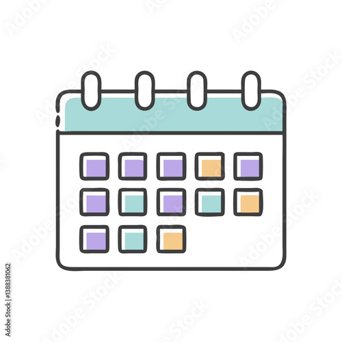 Calendar design with colorful squares for organization  