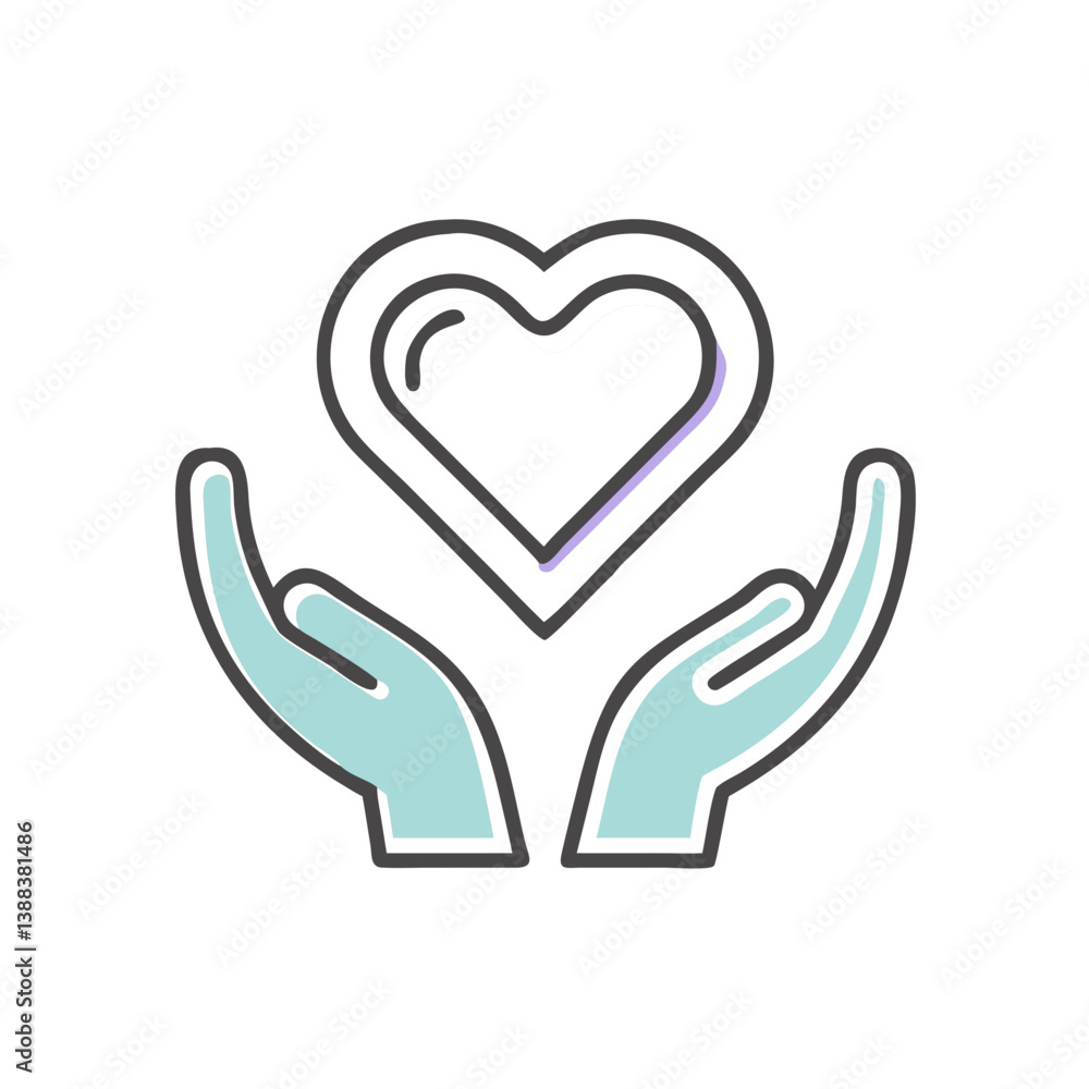 Hands Holding Heart Icon Symbolizing Hope Hands Holding Heart Icon Symbolizing Hope