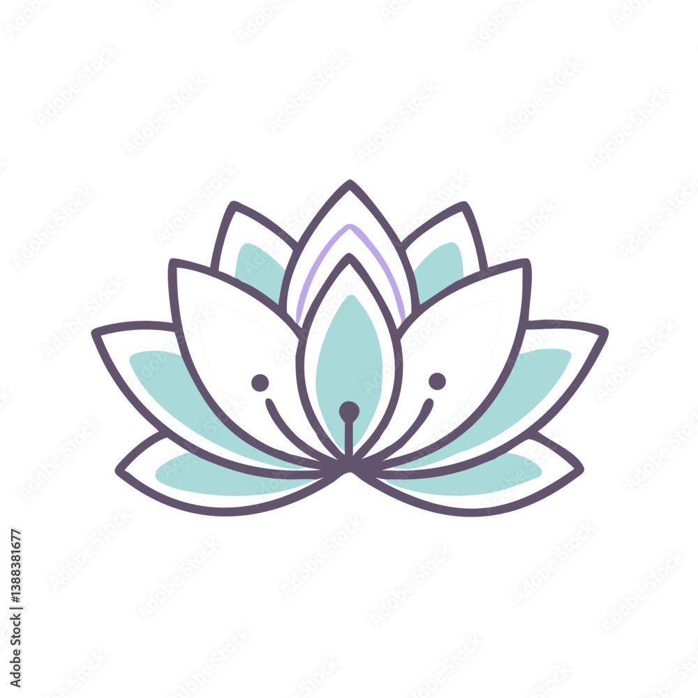 Fototapeta premium Lotus flower illustration in soft colors representing peace 