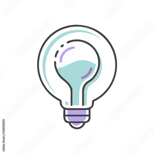 Lightbulb illustration in pastel colors representing creativity  