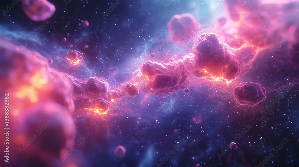 Obraz premium Serene cloud layer glowing under gentle sunlight image