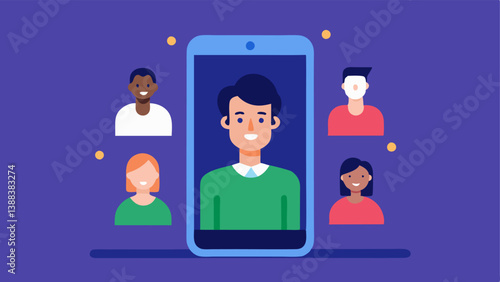 Group Invite Missed A smartphone screen showing a group hangout invitation while the gig worker stares blankly at it indicating missed social opportunities.
