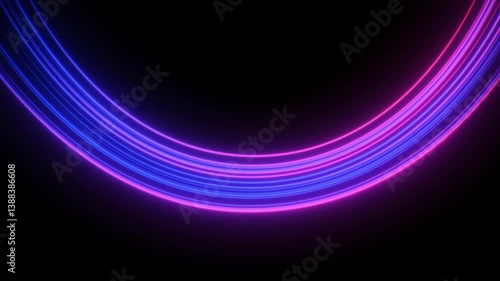 Elegant abstract magenta neon curves in soft glowing animation, seamless loop in 4K