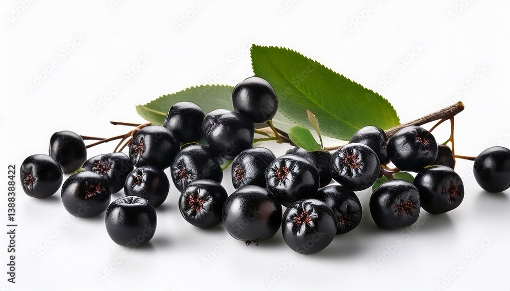 black chokeberry on white background black chokeberry on white background
