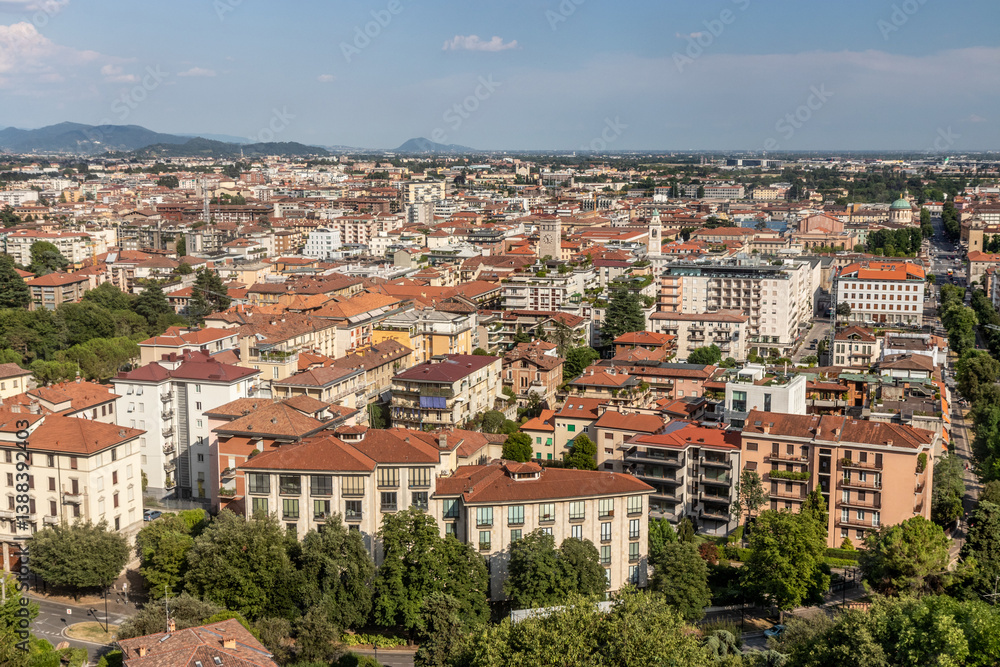 Aerial view of the Lower Town in Bergamo, Italy Aerial view of the Lower Town in Bergamo, Italy