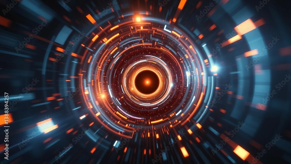 Abstract space vortex black hole Alien lights and swirling speed of light Glowing orbs and lights Abstract space vortex black hole Alien lights and swirling speed of light Glowing orbs and lights