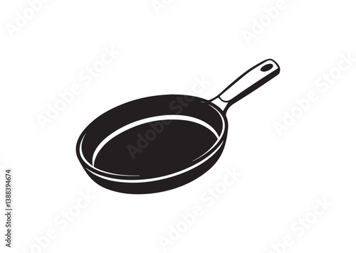 A Pan silhouette, Skillet vector illustration