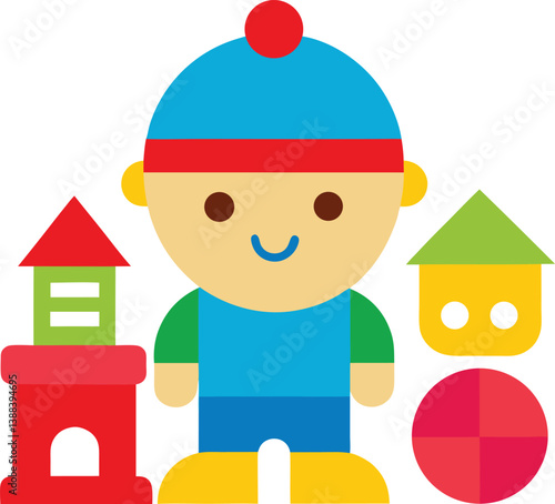 fisher price little people vector art illustration