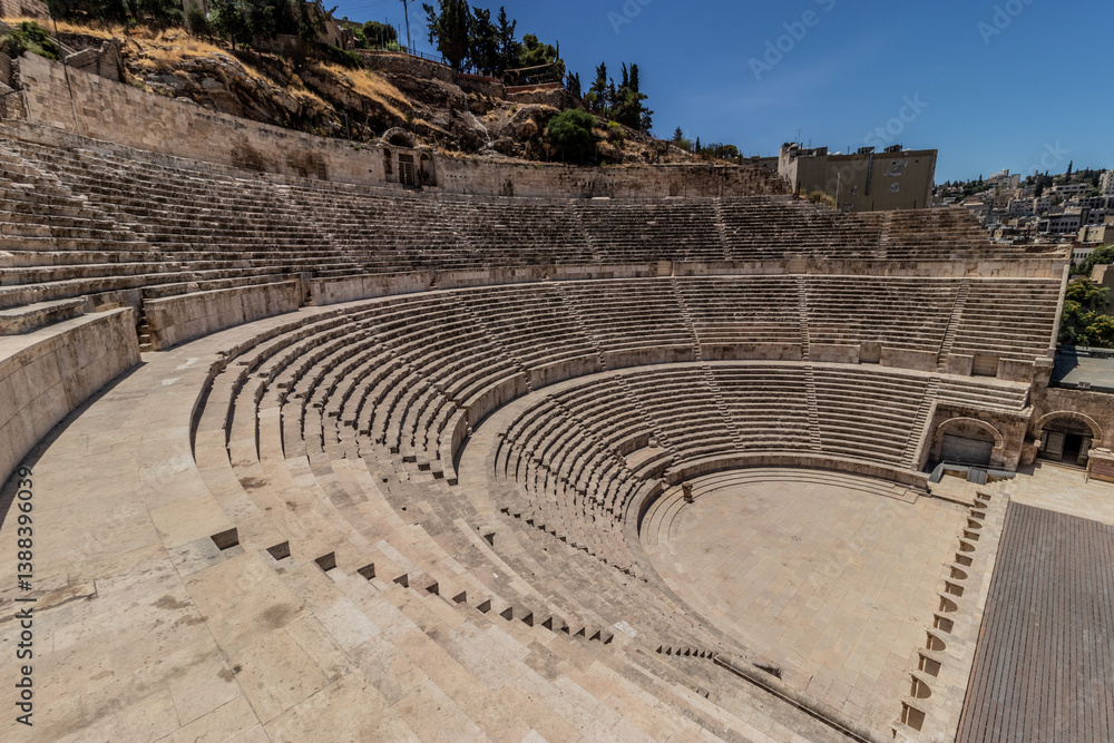 View of the Roman Theatre in Amman, Jordan