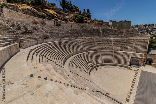 Obraz na płótnie View of the Roman Theatre in Amman, Jordan w salonie