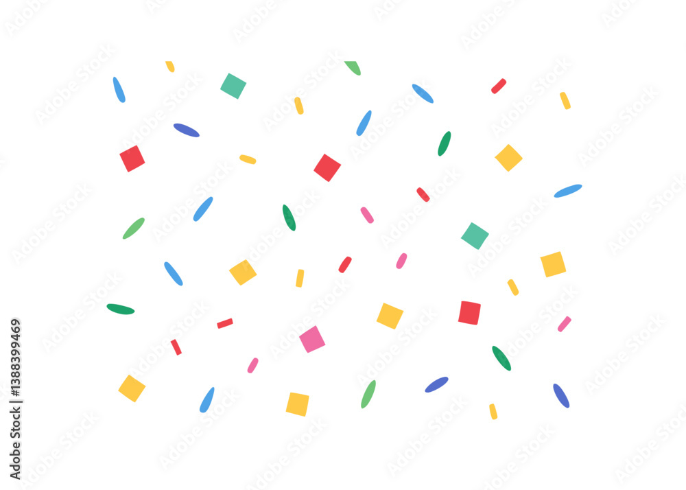 colorful confetti on white background colorful confetti on white background