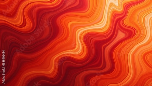 Abstract Wavy Lines in Fiery Red and Orange