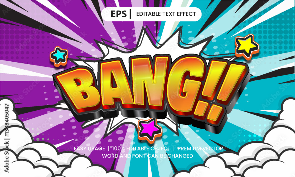 Fototapeta premium Retro Editable text effect comic style Premium vector
