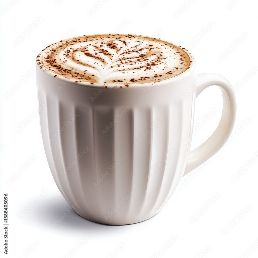 Obraz premium Pumpkin spiced latte with foam art and nutmeg in a white mug
