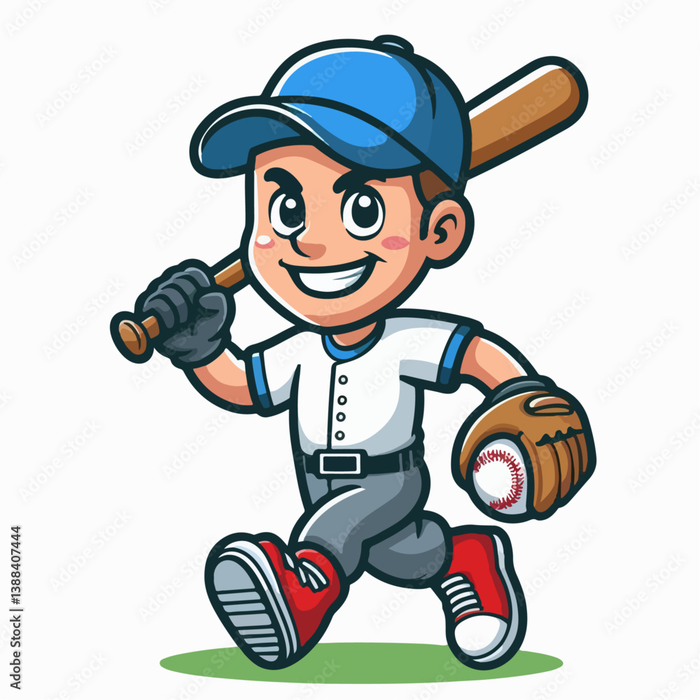 cartoon vector illustration of baseball player cartoon vector illustration of baseball player