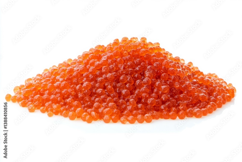 Pile of orange salmon roe on white background. AI generative Pile of orange salmon roe on white background. AI generative