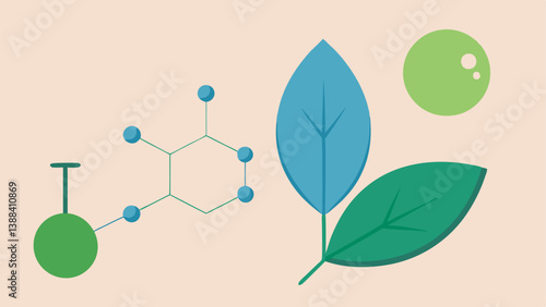 Nature Meets Science A visual of a botanical element like a leaf merging with a molecular structure representing retinol and exosomes highlighting the natural and scientific
