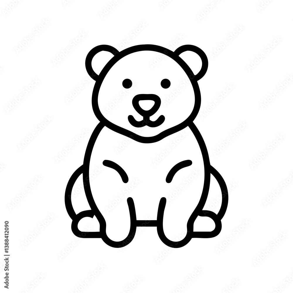 Cute Bear Line Icon.
Minimal bear with rounded features. Concept: innocence, childhood. Perfect for baby products, toys, kid-friendly logos, storybook illustration, or sticker design. Cute Bear Line Icon.
Minimal bear with rounded features. Concept: innocence, childhood. Perfect for baby products, toys, kid-friendly logos, storybook illustration, or sticker design.