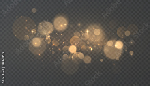 Golden shimmering bokeh lights with a sparkling effect, creating an elegant and dreamy atmosphere. Ideal for festive designs, background effects, or luxury-themed visuals.