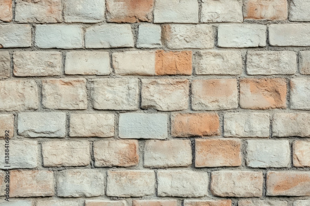 Rustic white brick wall with weathered texture. Artificial Intelligence image Rustic white brick wall with weathered texture. Artificial Intelligence image