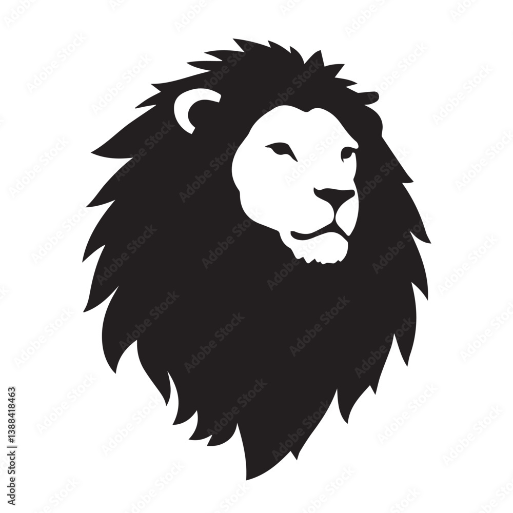 Fototapeta premium Lion Head Silhouette Vector Style. Lion logo. Lion head vector illustration.
