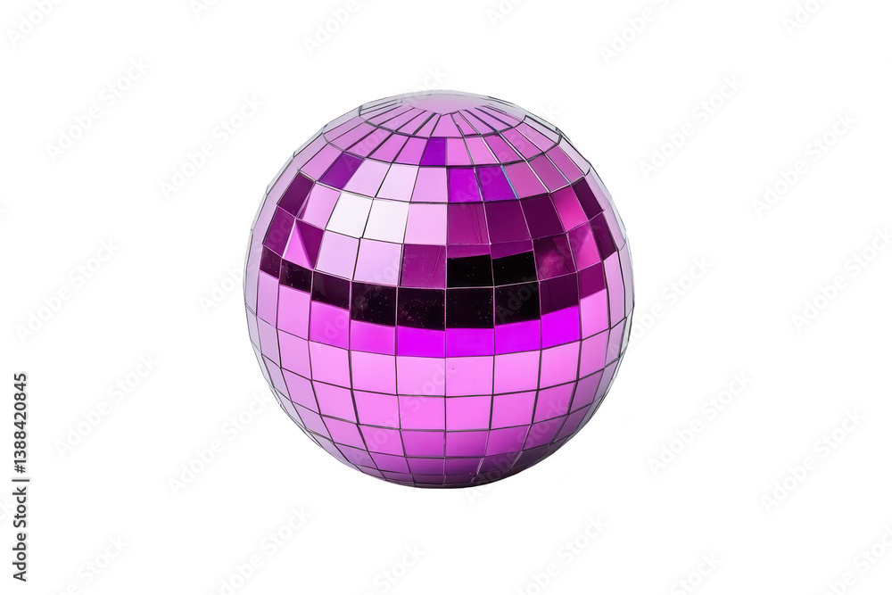 A vibrant purple disco ball with reflective tiles creates lively and festive atmosphere, perfect for parties and dance events. shiny surface reflects light various directions, adding dynamic touch A vibrant purple disco ball with reflective tiles creates lively and festive atmosphere, perfect for parties and dance events. shiny surface reflects light various directions, adding dynamic touch