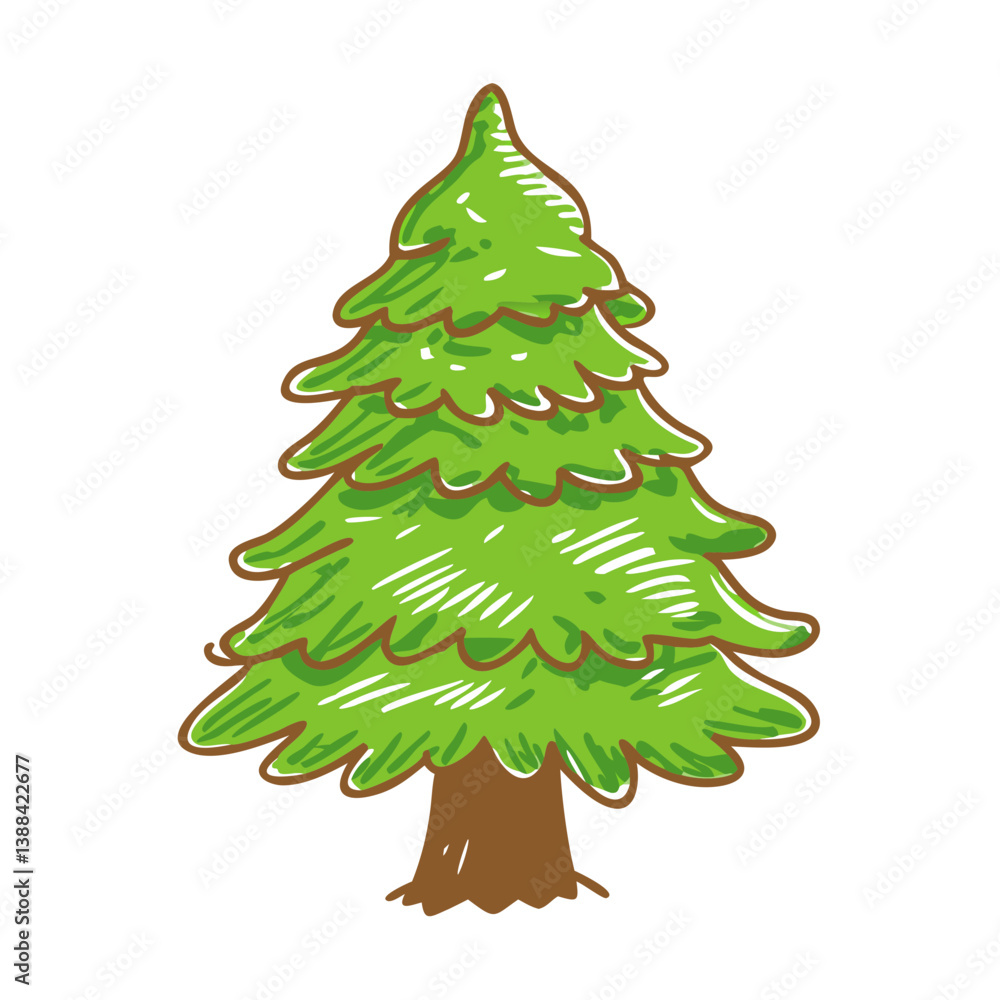 Pine tree icon symbolizing nature's beauty and outdoor serenity