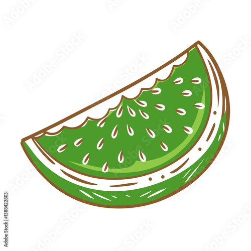 Watermelon slice icon with vibrant colors, refreshing summer concept