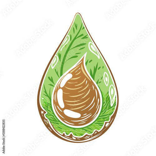Water drop icon, nature and purity concept