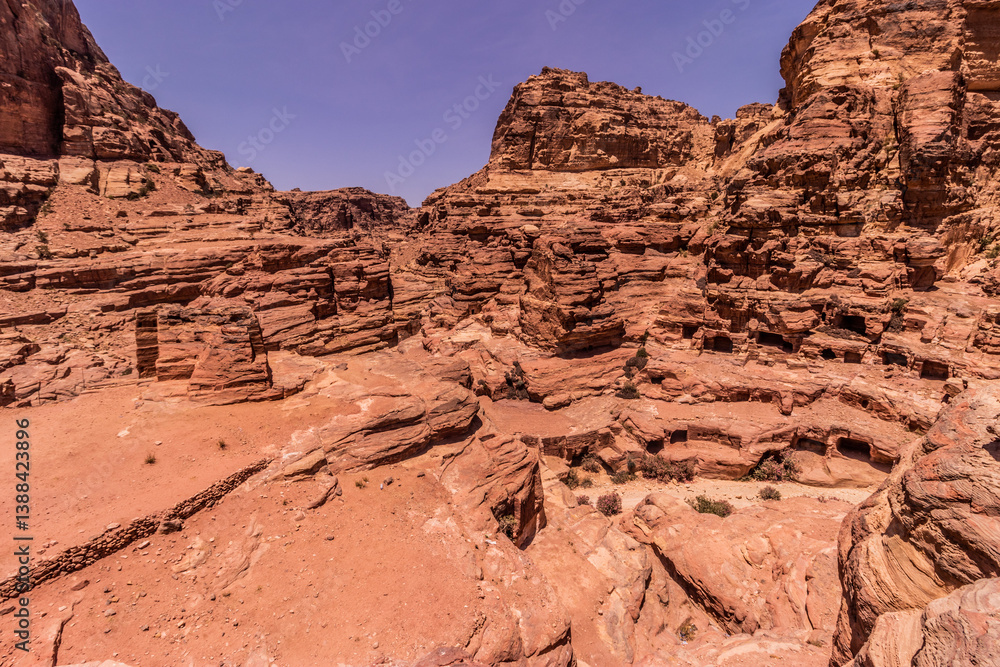 Fototapeta premium Wadi musa canyon in the ancient city Petra, Jordan