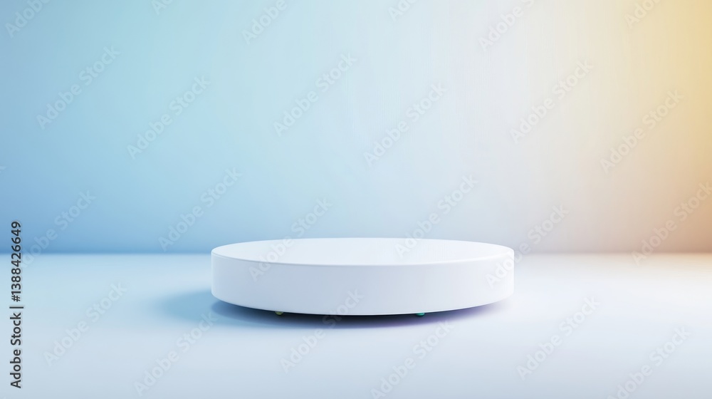 Blank white circular pedestal Blank white circular pedestal