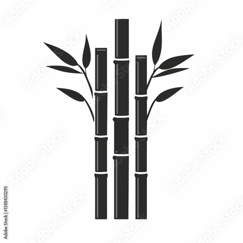Bamboo - Vector icon, isolated on white background  -  