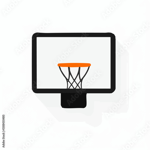 Basketball Hoop - Vector icon, isolated on white background  -  