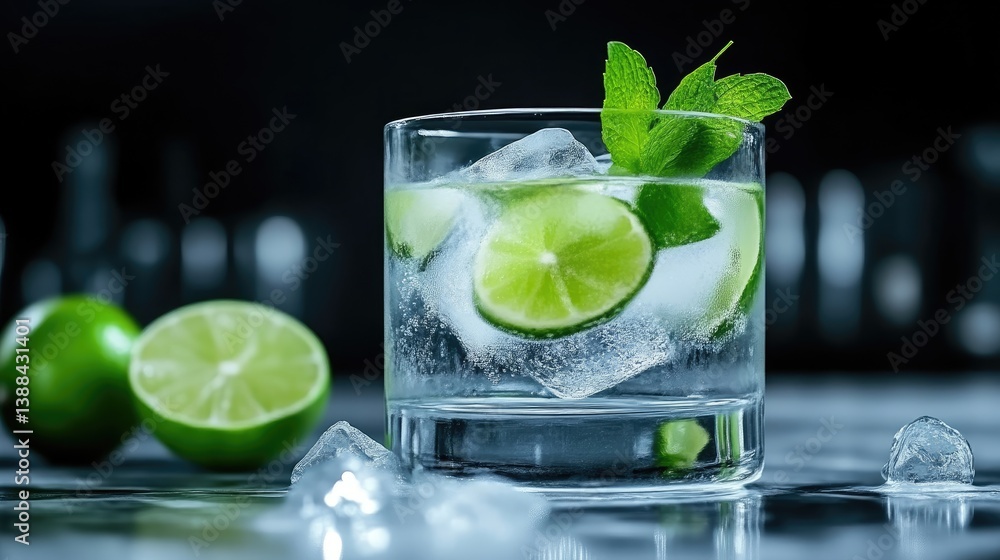 Refreshing lime and mint cocktail Refreshing lime and mint cocktail