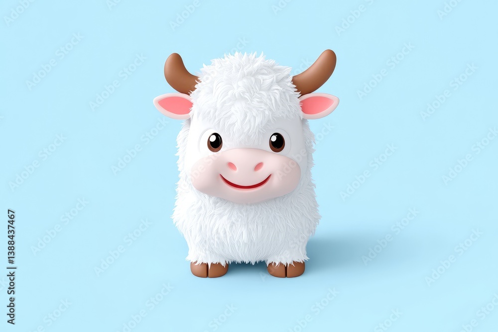 Fototapeta premium Cute cartoon yak