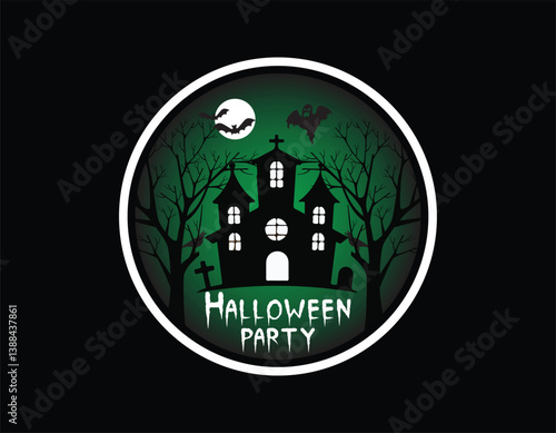 halloween concept vector graphic design, halloween t shirt design, halloween night vector illustration, halloween themed graphic t shirt design