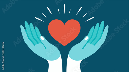 Heart in Hands Two open hands holding a glowing heart signifying the act of nurturing oneself through forgiveness and the warmth of selflove.
