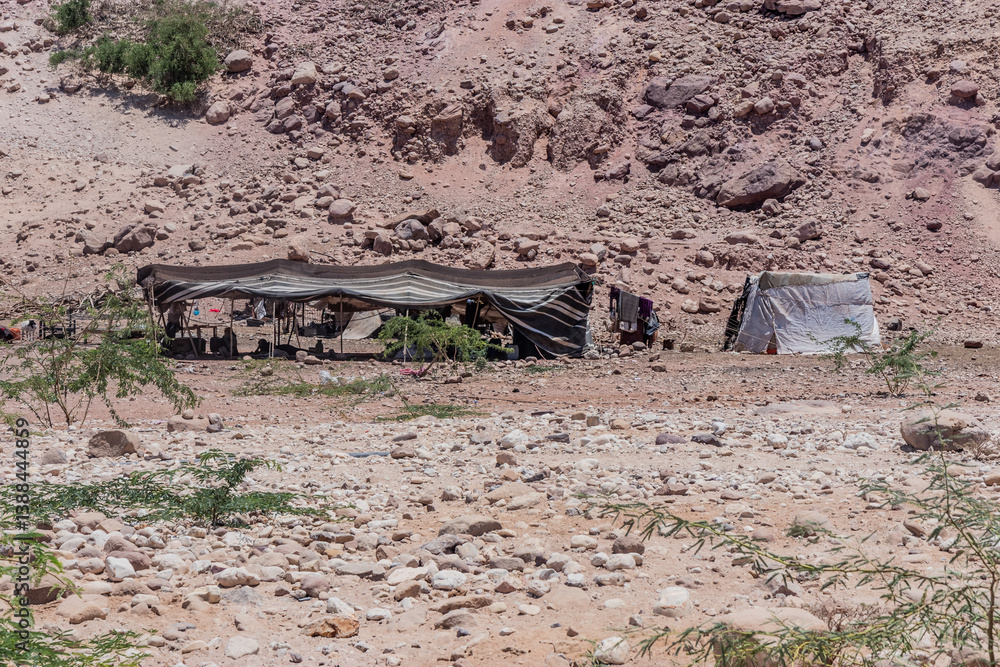 Bedouin camp near Wadi Numeira canyon in Jordan