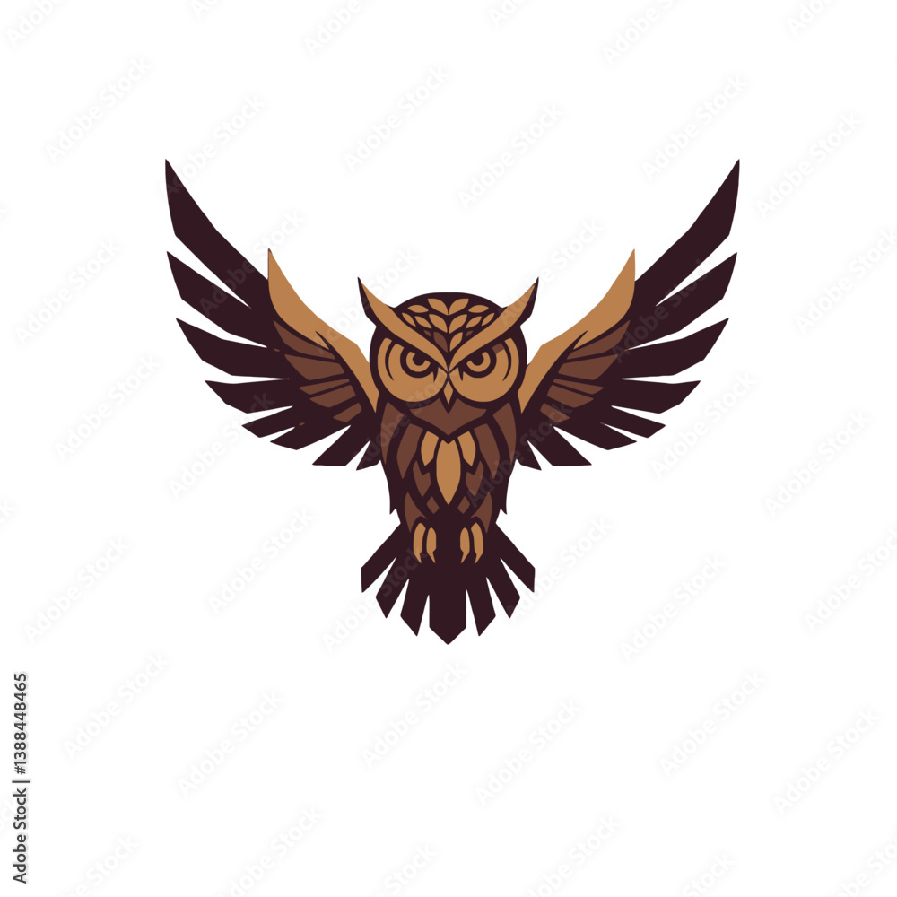 Obraz premium Elegant Owl with Wings Outspread in Flight