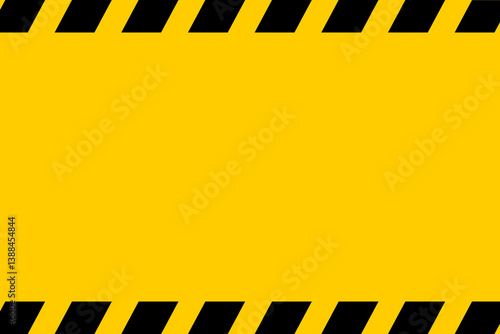 Caution sign background with empty space. Attention, stop or safety wallpaper. Danger, prohibition or forbidden theme print. Hazard, restricted or warning banner. Vector flat illustration.